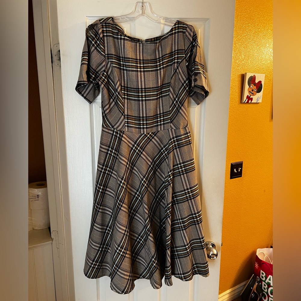 Swing plaid tartan dress size large